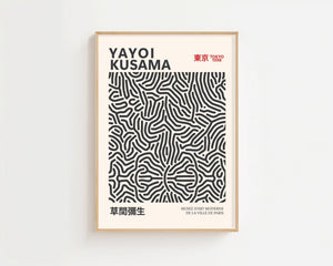 Yayoi Kusama - Black Infinity Lines Plakat - 21 x 29.7 cm - Nellastore