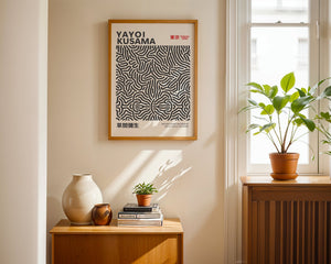 Yayoi Kusama - Black Infinity Lines Plakat - 21 x 29.7 cm - Nellastore