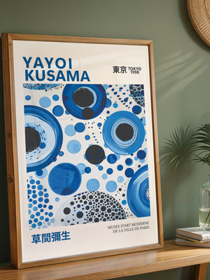 Yayoi Kusama - Blue Circles Plakat - 21 x 29.7 cm - Nellastore