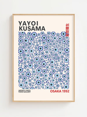 Yayoi Kusama - Blue - Eyed Infinity Dots Plakat - 21 x 29.7 cm - Nellastore