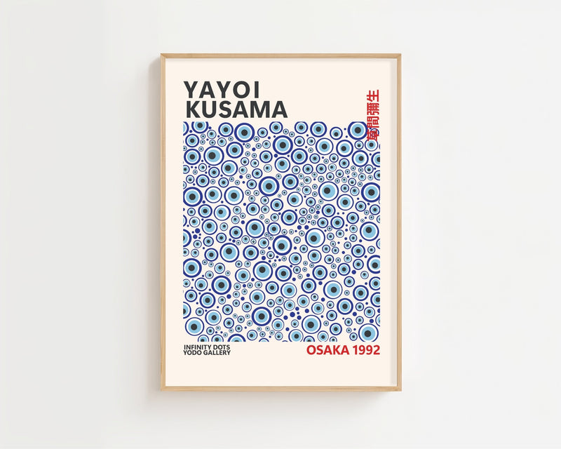 Yayoi Kusama - Blue - Eyed Infinity Dots Plakat - 21 x 29.7 cm - Nellastore