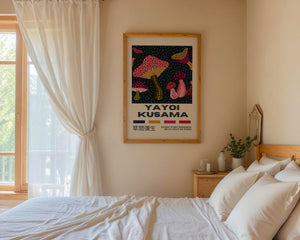 Yayoi Kusama - Colorful Mushroom Fantasy Plakat - 21 x 29.7 cm (A4) - Nellastore
