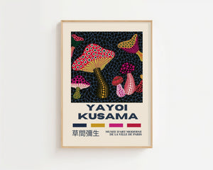 Yayoi Kusama - Colorful Mushroom Fantasy Plakat - 21 x 29.7 cm (A4) - Nellastore
