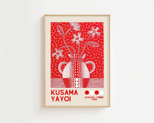 Yayoi Kusama - Crimson Floral Vessel Plakat - 21 x 29.7 cm (A4) - Nellastore