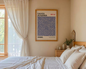 Yayoi Kusama - Dark Blue Infinity Lines Plakat - 21 x 29.7 cm - Nellastore