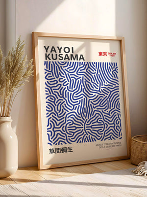 Yayoi Kusama - Dark Blue Infinity Lines Plakat - 21 x 29.7 cm - Nellastore