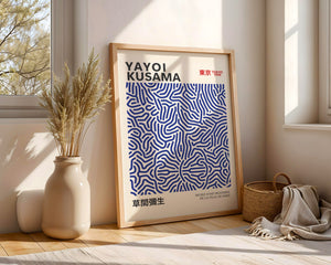 Yayoi Kusama - Dark Blue Infinity Lines Plakat - 21 x 29.7 cm - Nellastore
