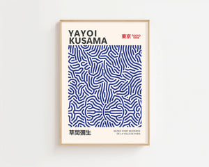 Yayoi Kusama - Dark Blue Infinity Lines Plakat - 21 x 29.7 cm - Nellastore