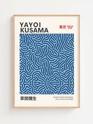Yayoi Kusama - Dark Blue Infinity Maze Plakat - 21 x 29.7 cm - Nellastore