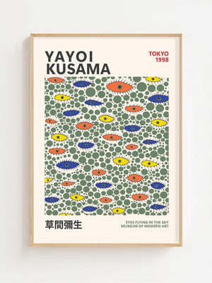 Yayoi Kusama - Eyes Flying In The Sky Plakat - 21 x 29.7 cm - Nellastore