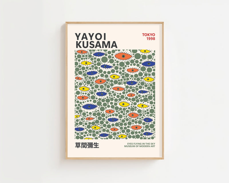 Yayoi Kusama - Eyes Flying In The Sky Plakat - 21 x 29.7 cm - Nellastore