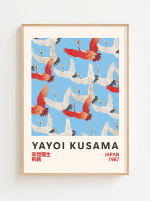 Yayoi Kusama - Flying Cranes Plakat - 21 x 29.7 cm - Nellastore