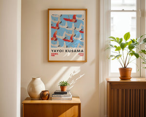 Yayoi Kusama - Flying Cranes Plakat - 21 x 29.7 cm - Nellastore