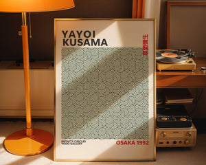 Yayoi Kusama - Green Infinity Circles Plakat - 21 x 29.7 cm (A4) - Nellastore