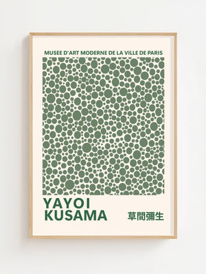 Yayoi Kusama - Green Infinity Dots Plakat - 21 x 29.7 cm - Nellastore