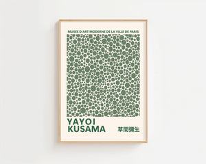 Yayoi Kusama - Green Infinity Dots Plakat - 21 x 29.7 cm - Nellastore