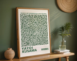 Yayoi Kusama - Green Infinity Dots Plakat - 21 x 29.7 cm - Nellastore