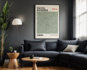Yayoi Kusama - Green Infinity Lines Plakat - 21 x 29.7 cm - Nellastore