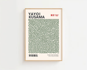 Yayoi Kusama - Green Infinity Lines Plakat II - 21 x 29.7 cm - Nellastore