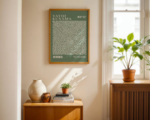 Yayoi Kusama - Green Infinity Lines Plakat II - 21 x 29.7 cm - Nellastore