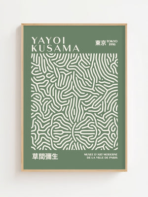 Yayoi Kusama - Green Infinity Lines Plakat II - 21 x 29.7 cm - Nellastore