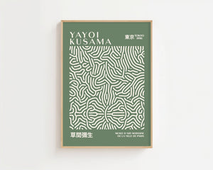 Yayoi Kusama - Green Infinity Lines Plakat II - 21 x 29.7 cm - Nellastore