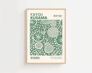 Yayoi Kusama - Green Microorganism Plakat - 21 x 29.7 cm - Nellastore