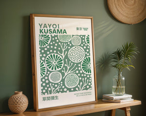 Yayoi Kusama - Green Microorganism Plakat - 21 x 29.7 cm - Nellastore