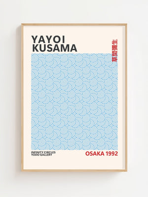 Yayoi Kusama - Light Blue Infinity Circles Plakat - 21 x 29.7 cm - Nellastore