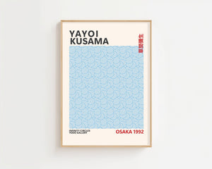 Yayoi Kusama - Light Blue Infinity Circles Plakat - 21 x 29.7 cm - Nellastore