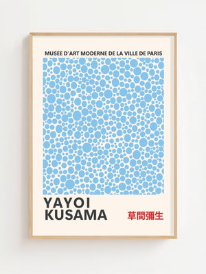 Yayoi Kusama - Light Blue Infinity Dots Plakat - 21 x 29.7 cm - Nellastore
