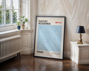 Yayoi Kusama - Light Blue Infinity Lines Plakat - 21 x 29.7 cm - Nellastore