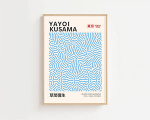 Yayoi Kusama - Light Blue Infinity Lines Plakat - 21 x 29.7 cm - Nellastore