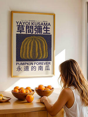 Yayoi Kusama - Midnight Pumpkin Matrix Plakat - 21 x 29.7 cm (A4) - Nellastore