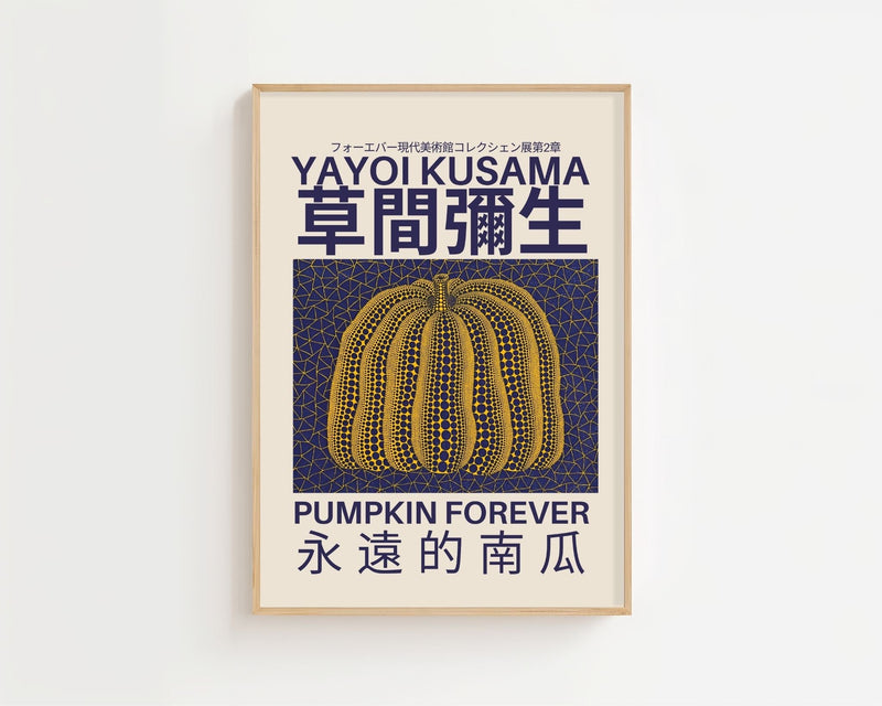 Yayoi Kusama - Midnight Pumpkin Matrix Plakat - 21 x 29.7 cm (A4) - Nellastore