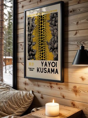 Yayoi Kusama - Monochrome Dot Cascade Plakat - 21 x 29.7 cm (A4) - Nellastore