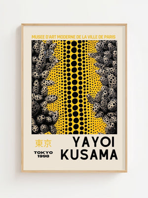 Yayoi Kusama - Monochrome Dot Cascade Plakat - 21 x 29.7 cm (A4) - Nellastore