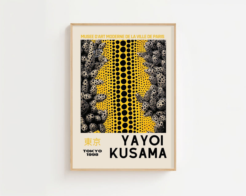 Yayoi Kusama - Monochrome Dot Cascade Plakat - 21 x 29.7 cm (A4) - Nellastore
