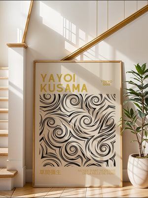 Yayoi Kusama - Monochrome Swirl Motion Plakat - 21 x 29.7 cm (A4) - Nellastore