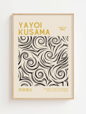 Yayoi Kusama - Monochrome Swirl Motion Plakat - 21 x 29.7 cm (A4) - Nellastore