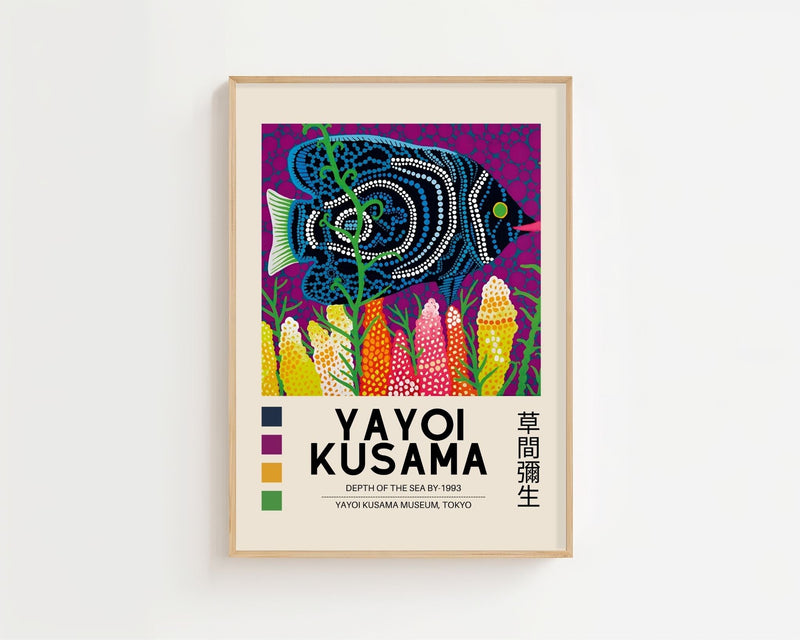 Yayoi Kusama - Ocean Dream Fishscape Plakat - 21 x 29.7 cm (A4) - Nellastore
