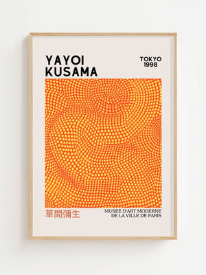 Yayoi Kusama - Orange Dots Plakat - 21 x 29.7 cm (A4) - Nellastore