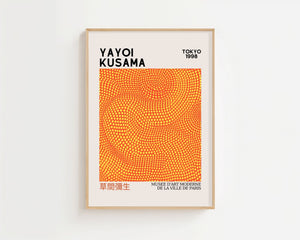 Yayoi Kusama - Orange Dots Plakat - 21 x 29.7 cm (A4) - Nellastore