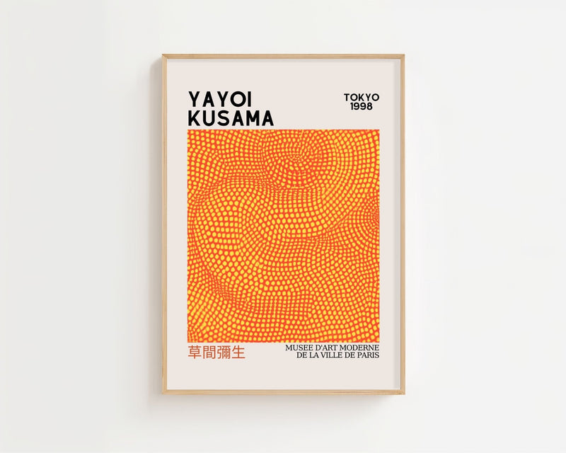 Yayoi Kusama - Orange Dots Plakat - 21 x 29.7 cm (A4) - Nellastore