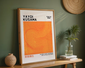 Yayoi Kusama - Orange Dots Plakat - 21 x 29.7 cm (A4) - Nellastore