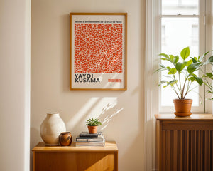 Yayoi Kusama - Orange Infinity Dots Plakat - 21 x 29.7 cm - Nellastore