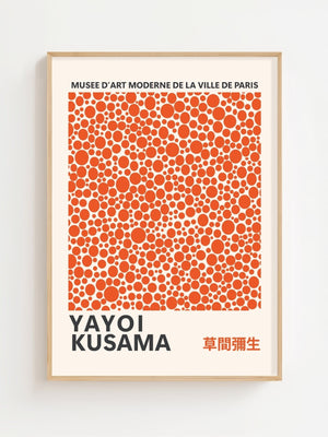 Yayoi Kusama - Orange Infinity Dots Plakat - 21 x 29.7 cm - Nellastore