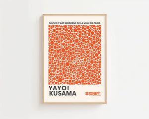 Yayoi Kusama - Orange Infinity Dots Plakat - 21 x 29.7 cm - Nellastore