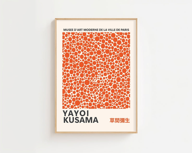 Yayoi Kusama - Orange Infinity Dots Plakat - 21 x 29.7 cm - Nellastore