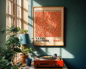 Yayoi Kusama - Orange Infinity Dots Plakat - 21 x 29.7 cm - Nellastore